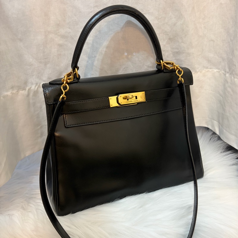 Hermes 愛馬仕 Kelly 28 黑金凱莉 中古Vintage Box-1