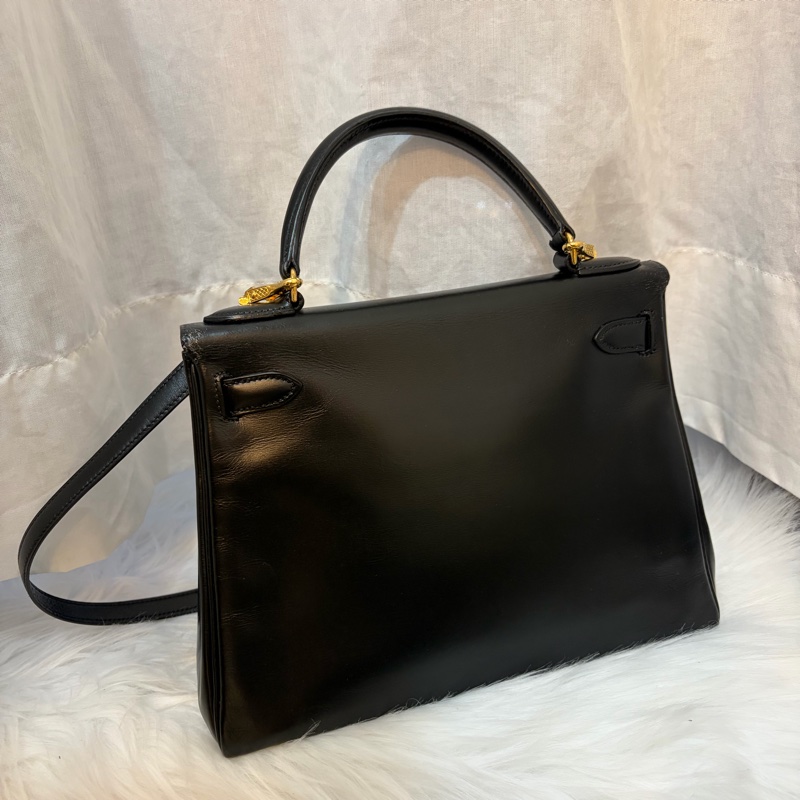 Hermes 愛馬仕 Kelly 28 黑金凱莉 中古Vintage Box-3