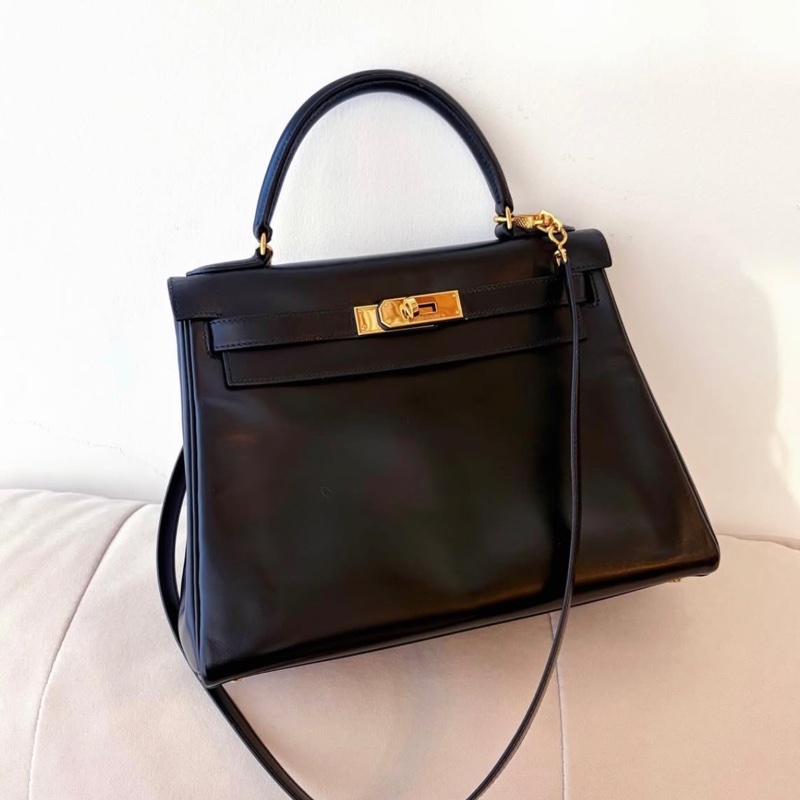 Hermes 愛馬仕 Kelly 28 黑金凱莉 中古Vintage Box-5
