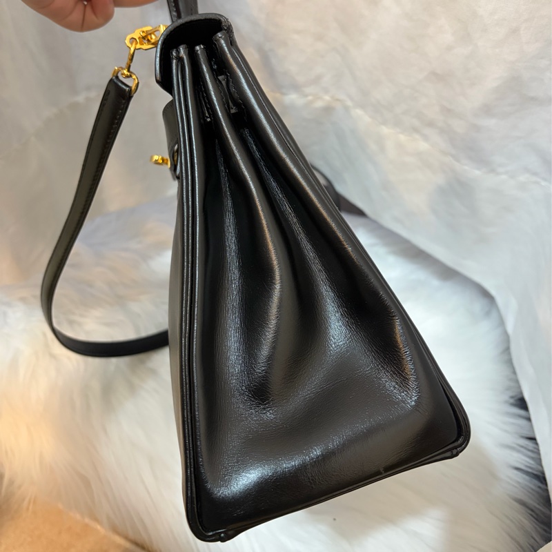 Hermes 愛馬仕 Kelly 28 黑金凱莉 中古Vintage Box-9