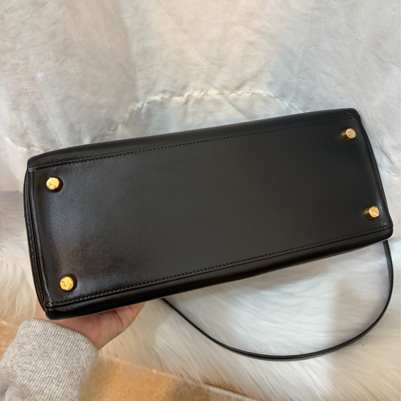 Hermes 愛馬仕 Kelly 28 黑金凱莉 中古Vintage Box-11