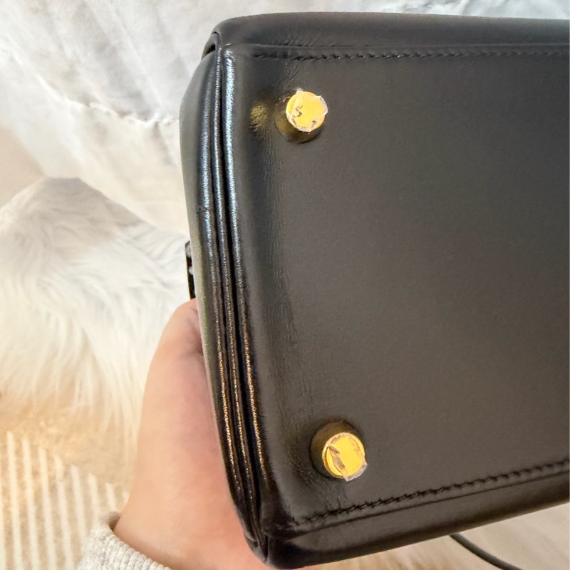 Hermes 愛馬仕 Kelly 28 黑金凱莉 中古Vintage Box-12