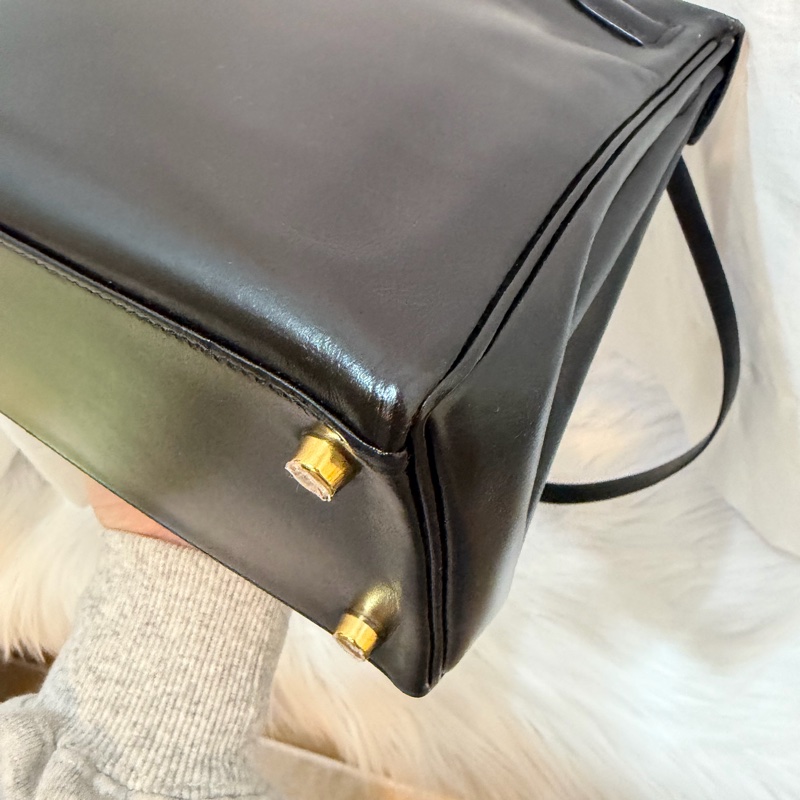 Hermes 愛馬仕 Kelly 28 黑金凱莉 中古Vintage Box-14