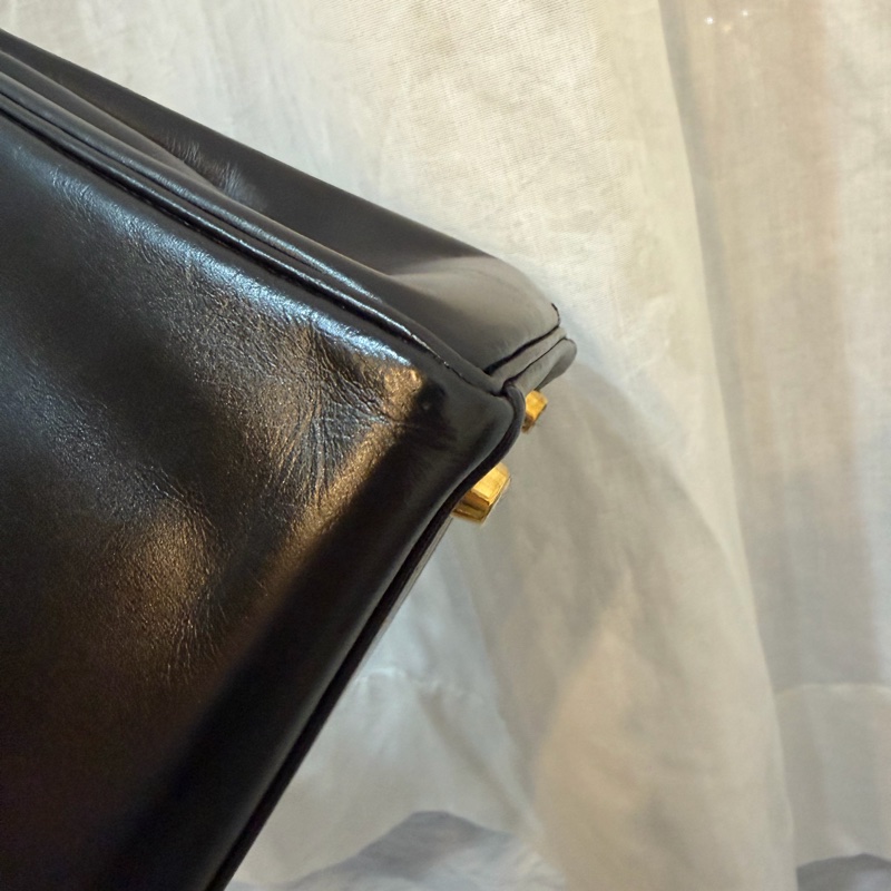 Hermes 愛馬仕 Kelly 28 黑金凱莉 中古Vintage Box-16