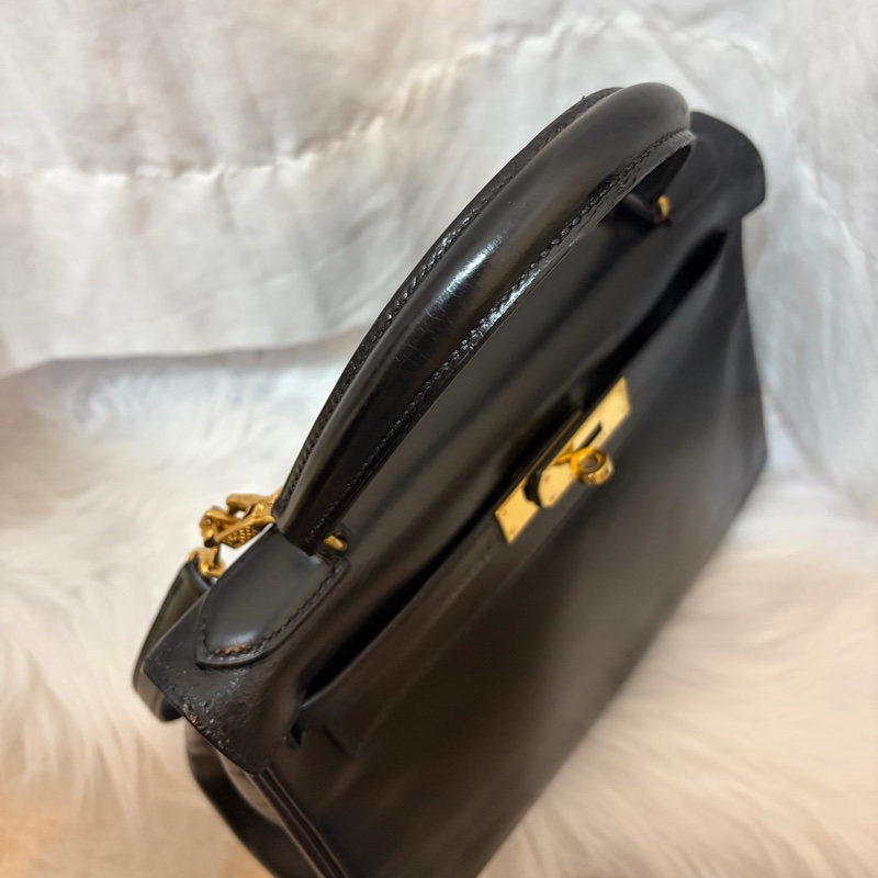 Hermes 愛馬仕 Kelly 28 黑金凱莉 中古Vintage Box-18