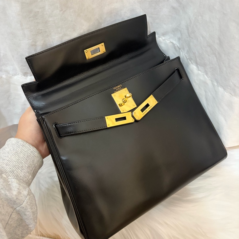 Hermes 愛馬仕 Kelly 28 黑金凱莉 中古Vintage Box-23