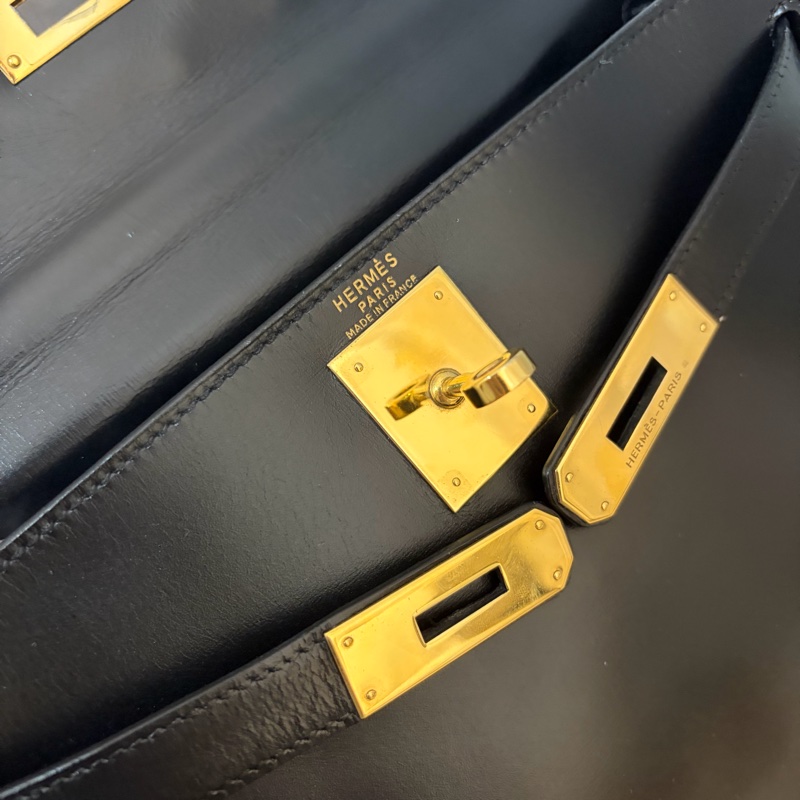 Hermes 愛馬仕 Kelly 28 黑金凱莉 中古Vintage Box-24