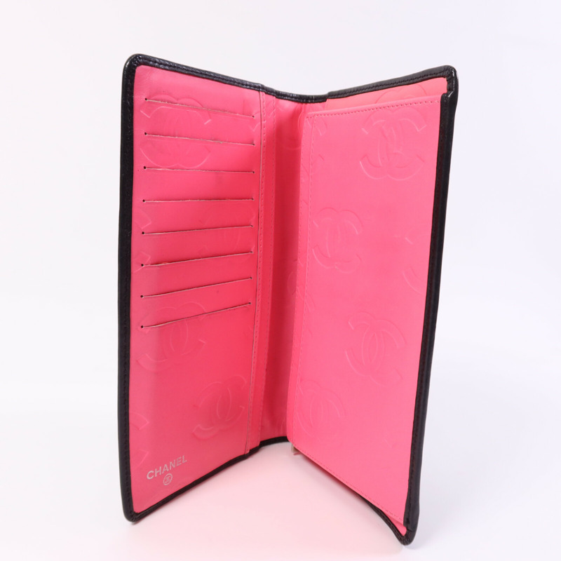 CHANEL 羊皮皮革Cambon Wallet銀扣長錢包-4