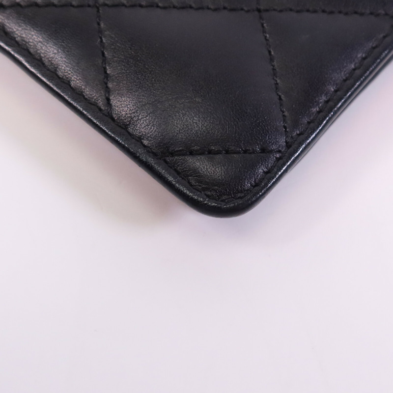 CHANEL 羊皮皮革Cambon Wallet銀扣長錢包-11