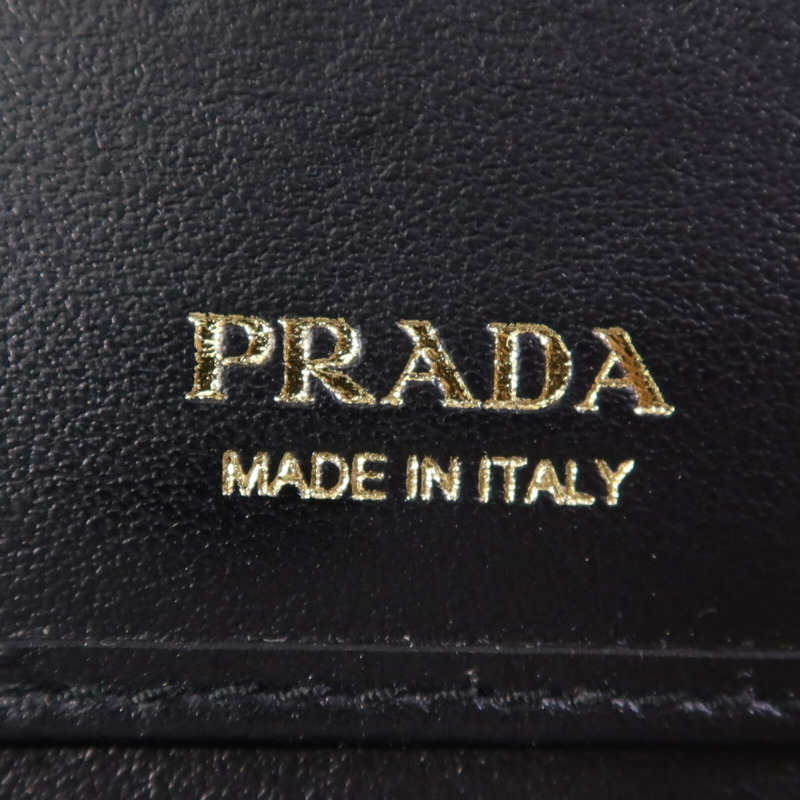 PRADA 牛皮皮革Saffiano Wallet金扣錢包-5