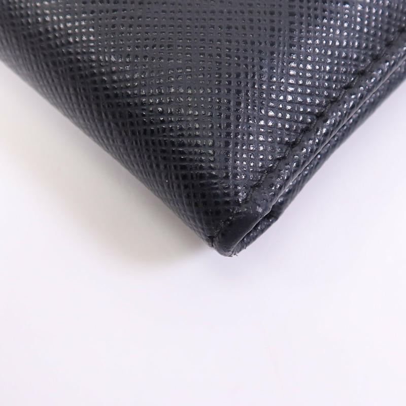 PRADA 牛皮皮革Saffiano Wallet金扣錢包-9