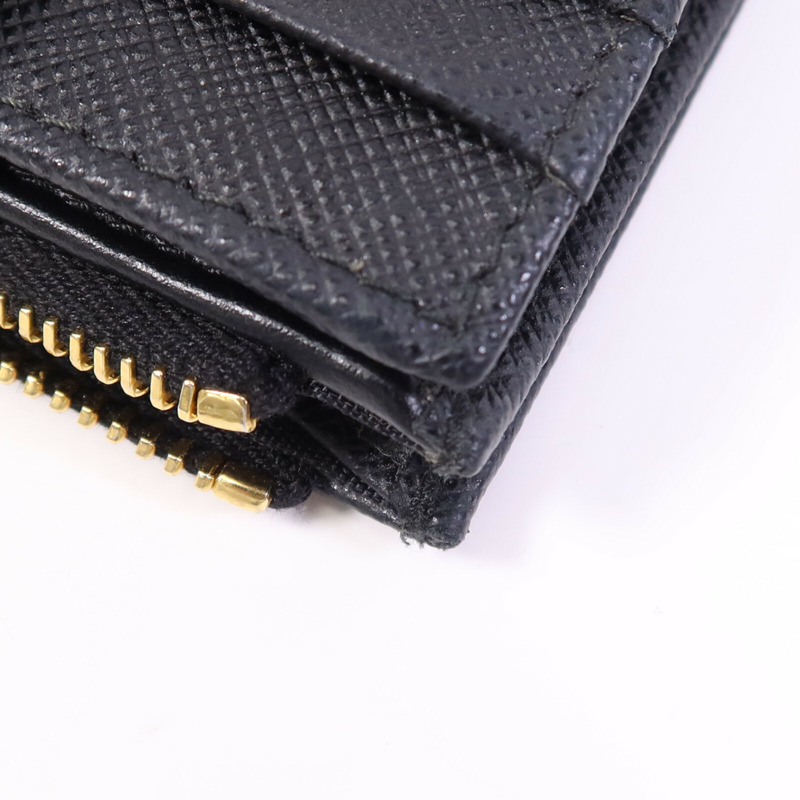 PRADA 牛皮皮革Saffiano Wallet金扣錢包-12