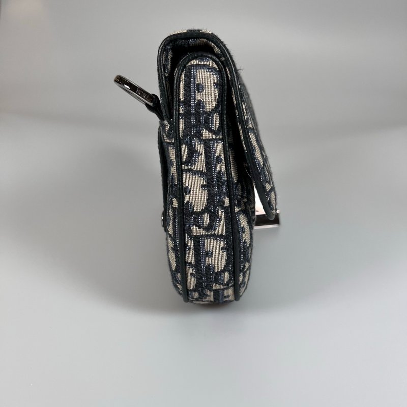 DIOR 藍灰老花SADDLE馬鞍包MINI-3