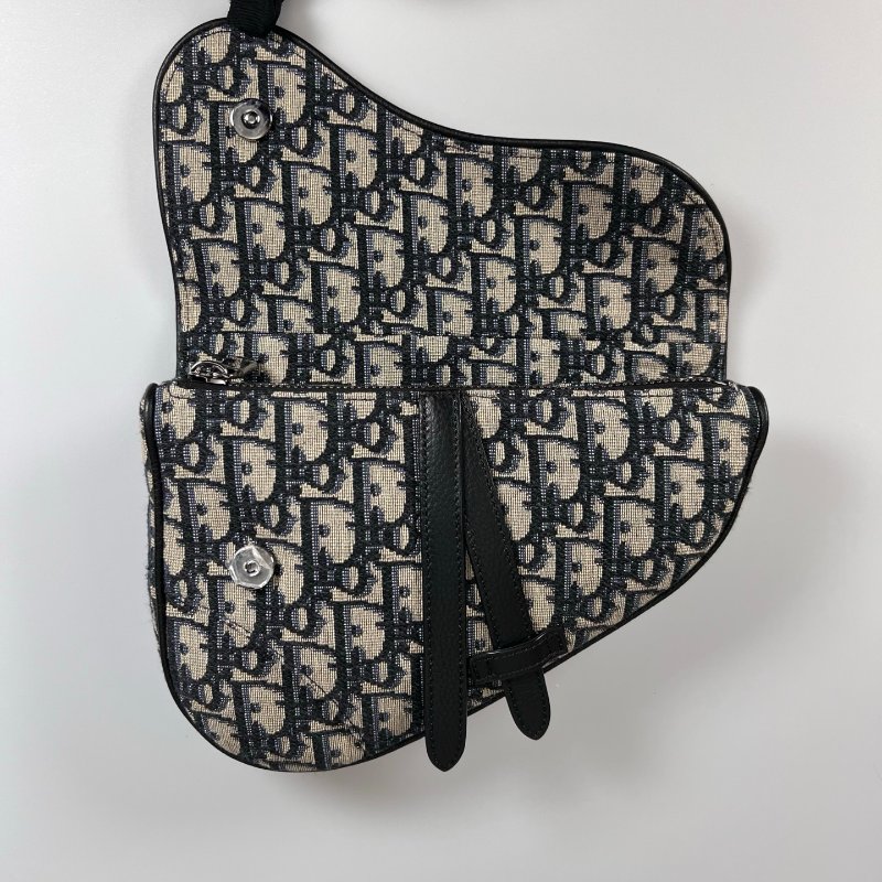 DIOR 藍灰老花SADDLE馬鞍包MINI-5