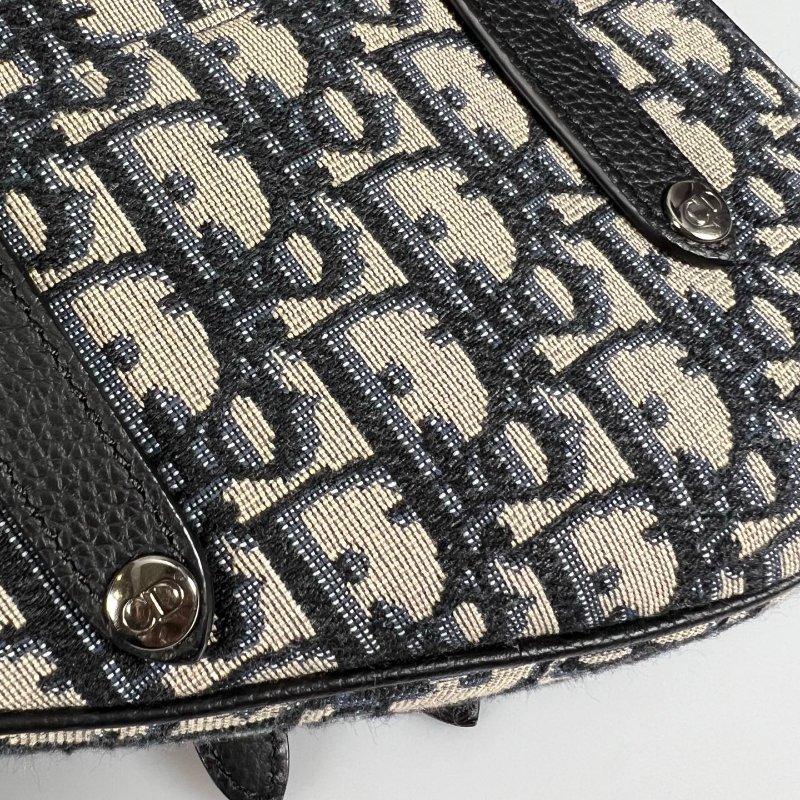 DIOR 藍灰老花SADDLE馬鞍包MINI-10