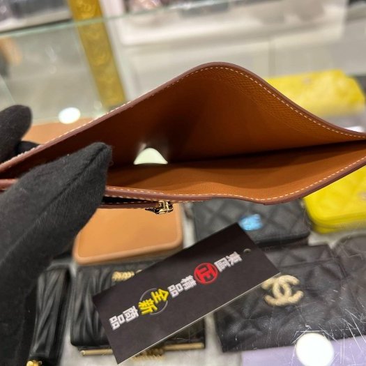 東區正精品㊣HERMES Bearn H Epsom 金棕色金釦拉鍊零錢短夾 U刻 RZ6124-4