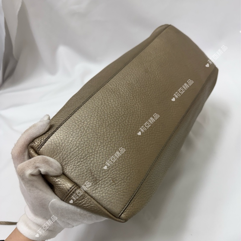 莉亞精品♡ Gucci 香檳金 soho托特包 二手美包-6