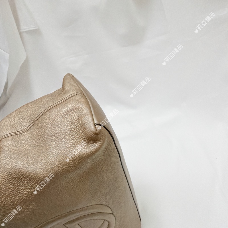 莉亞精品♡ Gucci 香檳金 soho托特包 二手美包-8