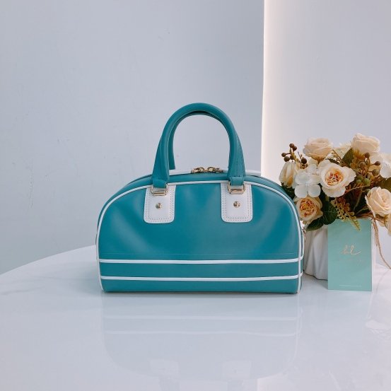 MS0454 Christian Dior 迪奧 保齡球 小號 Vibe Boston Bag Small Calfskin Aqua-1