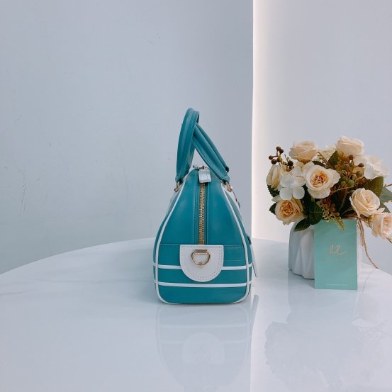 MS0454 Christian Dior 迪奧 保齡球 小號 Vibe Boston Bag Small Calfskin Aqua-3