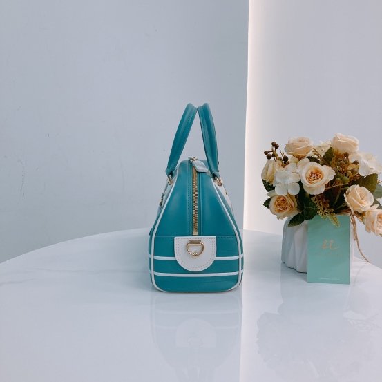 MS0454 Christian Dior 迪奧 保齡球 小號 Vibe Boston Bag Small Calfskin Aqua-4