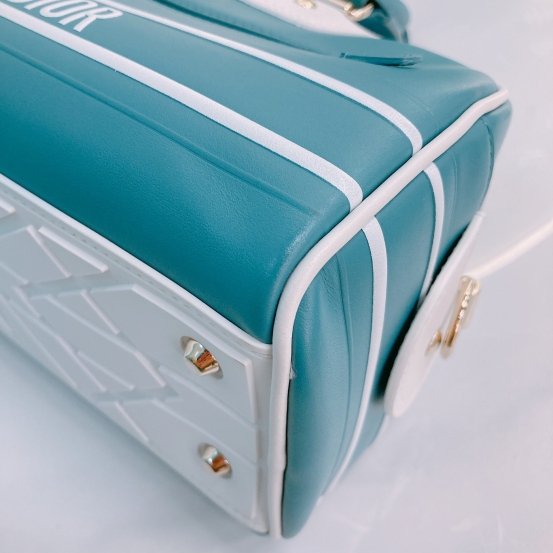 MS0454 Christian Dior 迪奧 保齡球 小號 Vibe Boston Bag Small Calfskin Aqua-6