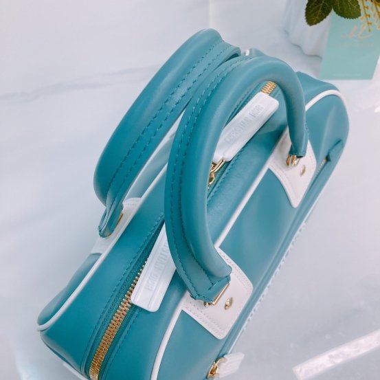 MS0454 Christian Dior 迪奧 保齡球 小號 Vibe Boston Bag Small Calfskin Aqua-9