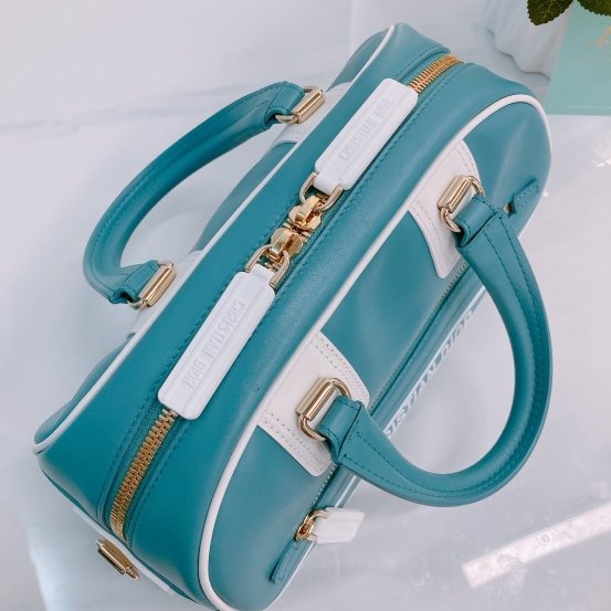 MS0454 Christian Dior 迪奧 保齡球 小號 Vibe Boston Bag Small Calfskin Aqua-10