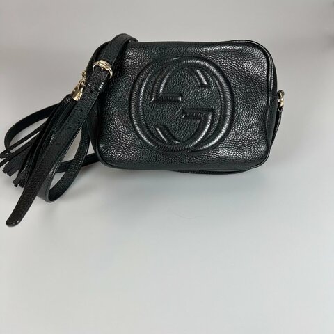 GUCCI 308364 黑皮革SOHO相機包