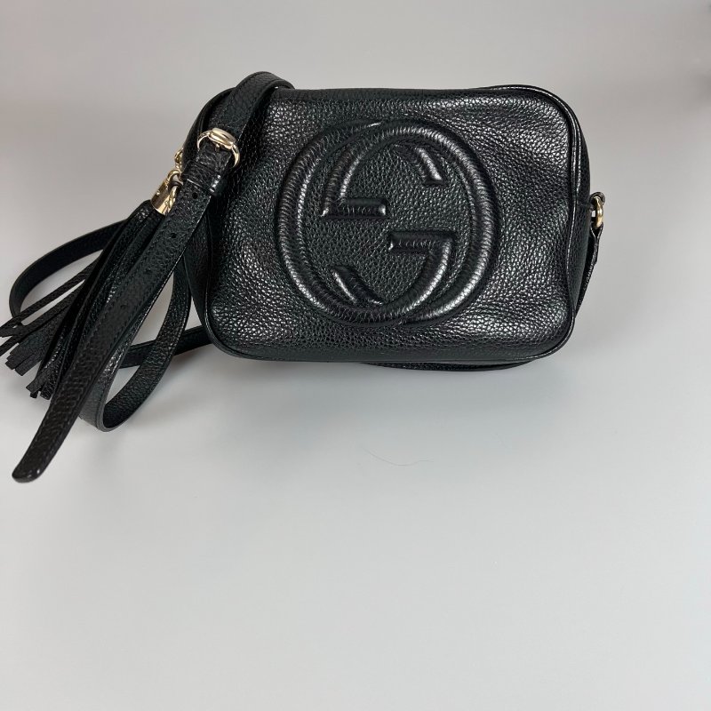 GUCCI 308364 黑皮革SOHO相機包-1