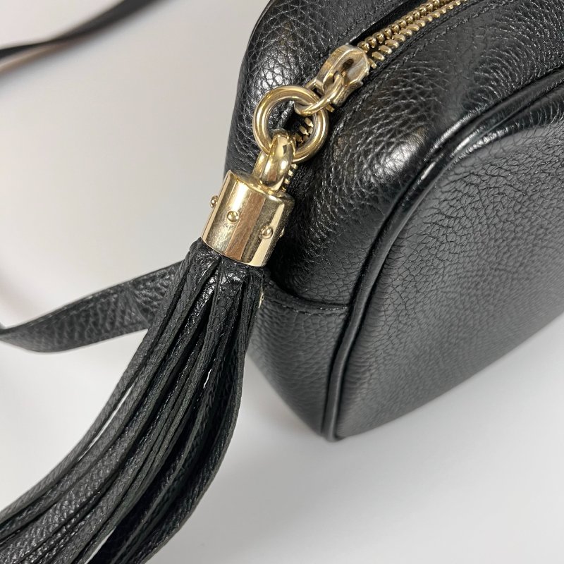 GUCCI 308364 黑皮革SOHO相機包-9