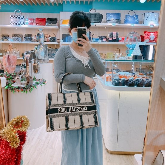 MS0455 Christian Dior 迪奧 季節限定款 托特包 中號Book Tote Medium Canvas Beige x Black-14