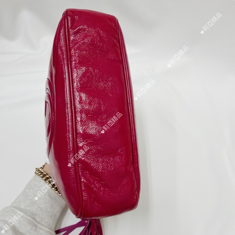 莉亞精品♡ Gucci 深桃紅 流蘇soho包 二手美包-7