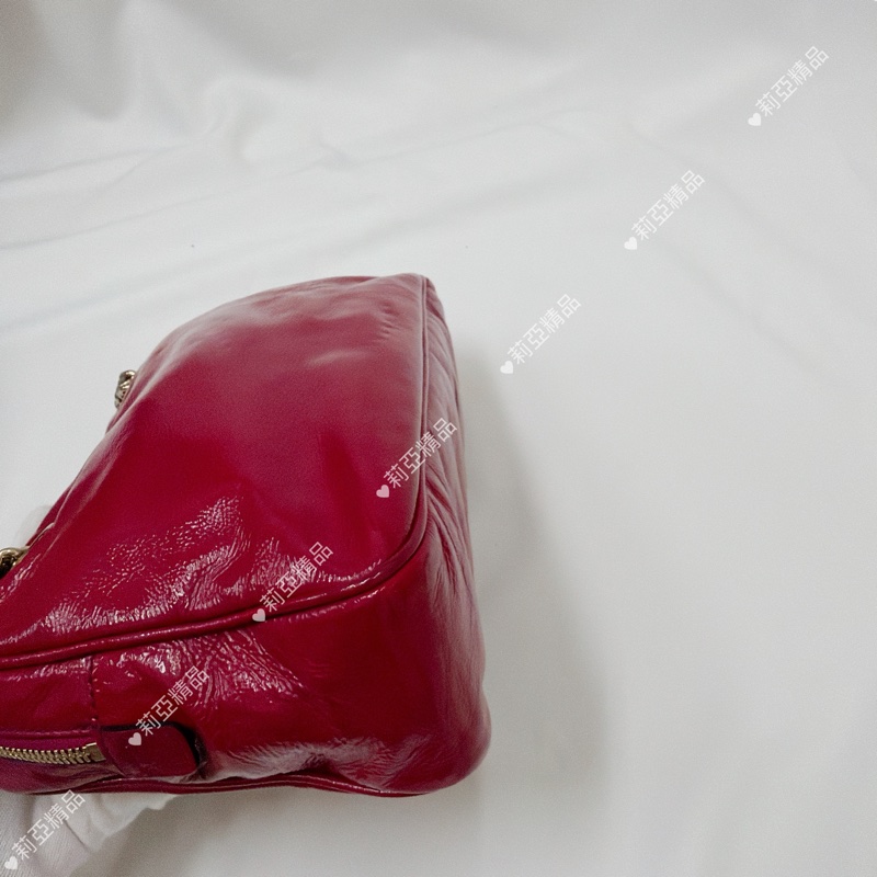 莉亞精品♡ Gucci 深桃紅 流蘇soho包 二手美包-9