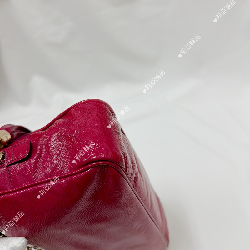 莉亞精品♡ Gucci 深桃紅 流蘇soho包 二手美包-10