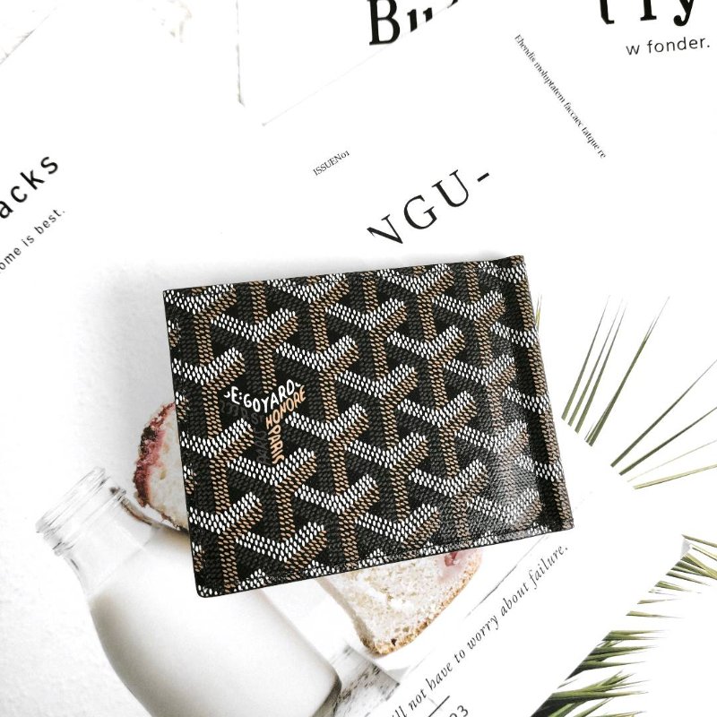 Goyard 黑色老花 短夾-0