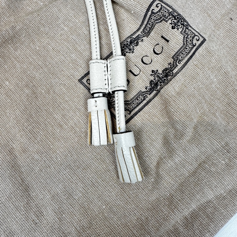 古馳/Gucci Ophidia GG Mini Bucket 金扣塗層帆布米色斜背袋水桶包16x11x19cm-13