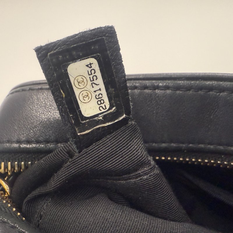 Chanel Leather handbag 28開 黑金相機包-3