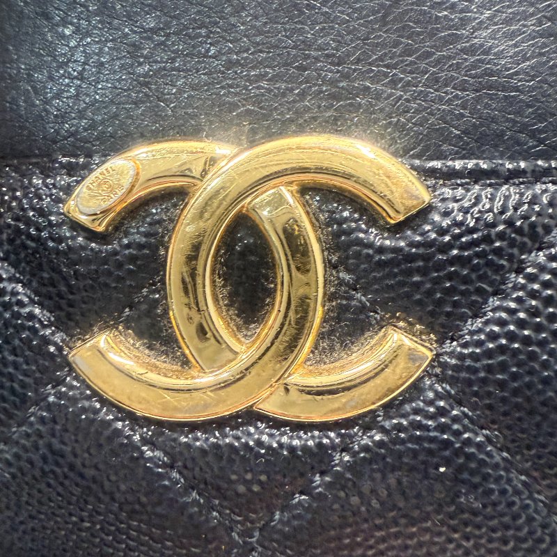 Chanel Leather handbag 28開 黑金相機包-5