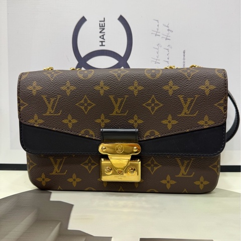 LV新款marceau老花拼黑色 邮差包 芯片款