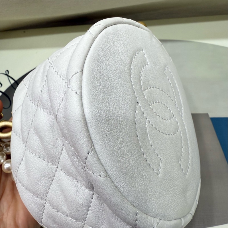 Chanel 香奈儿白色珍珠mini水桶 链条包 31开-4