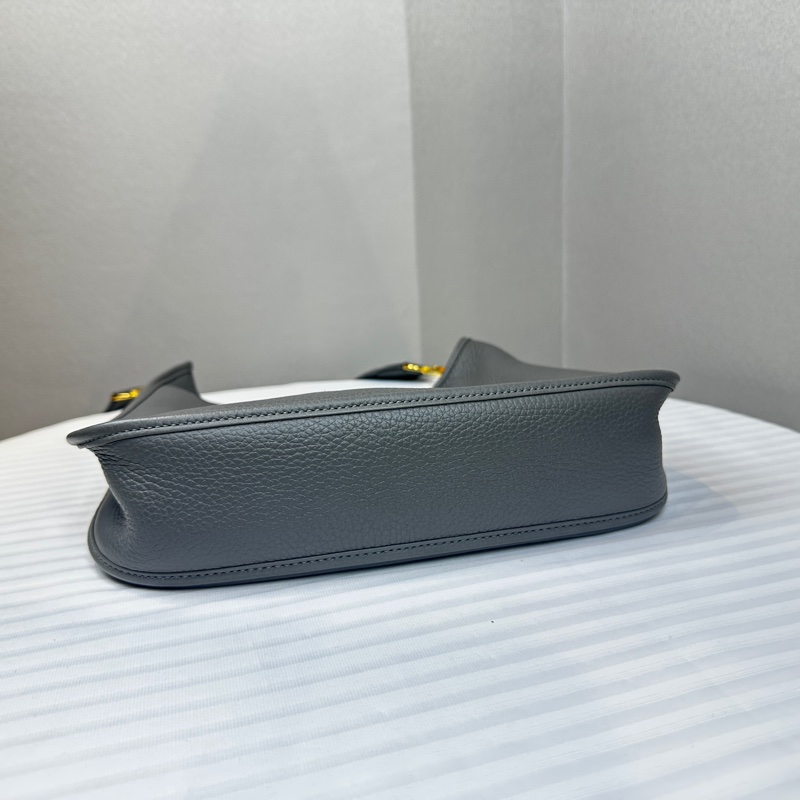 愛馬仕/Hermes Evelyne 金扣雲灰色單肩斜背包 Clemence 皮革29x8x30cm-5