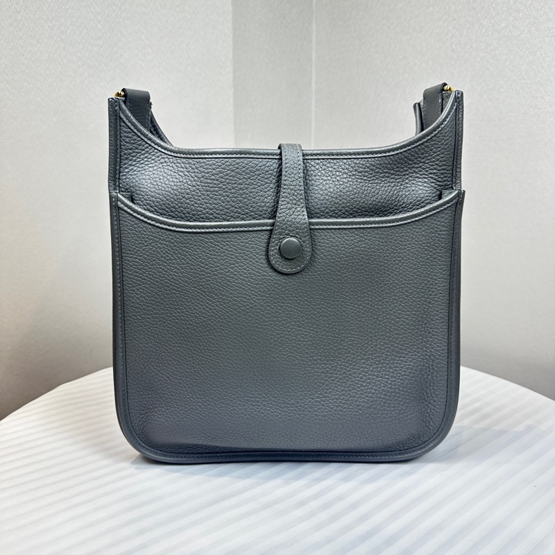 愛馬仕/Hermes Evelyne 金扣雲灰色單肩斜背包 Clemence 皮革29x8x30cm-10