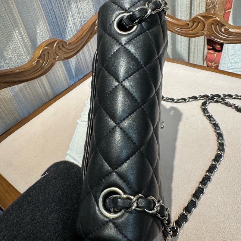 Chanel 香奈儿黑银大mini 链条包 30开-4