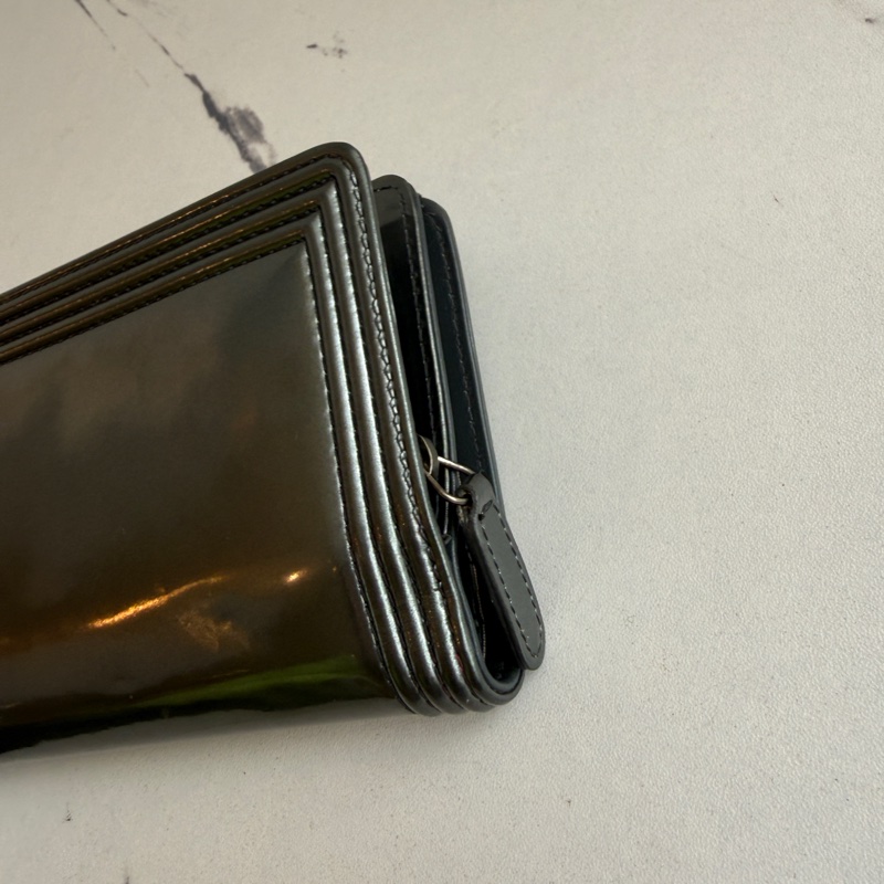 Chanel中夾灰色漆皮-6