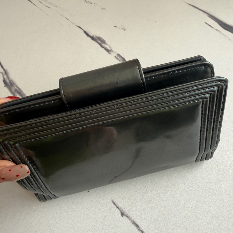 Chanel中夾灰色漆皮-7