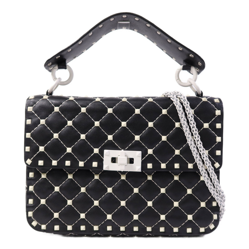 Valentino 皮革2 Way Shoulder Bag鏈帶手挽肩背兩用袋-0