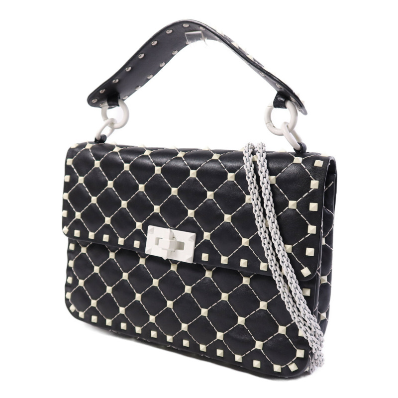 Valentino 皮革2 Way Shoulder Bag鏈帶手挽肩背兩用袋-2