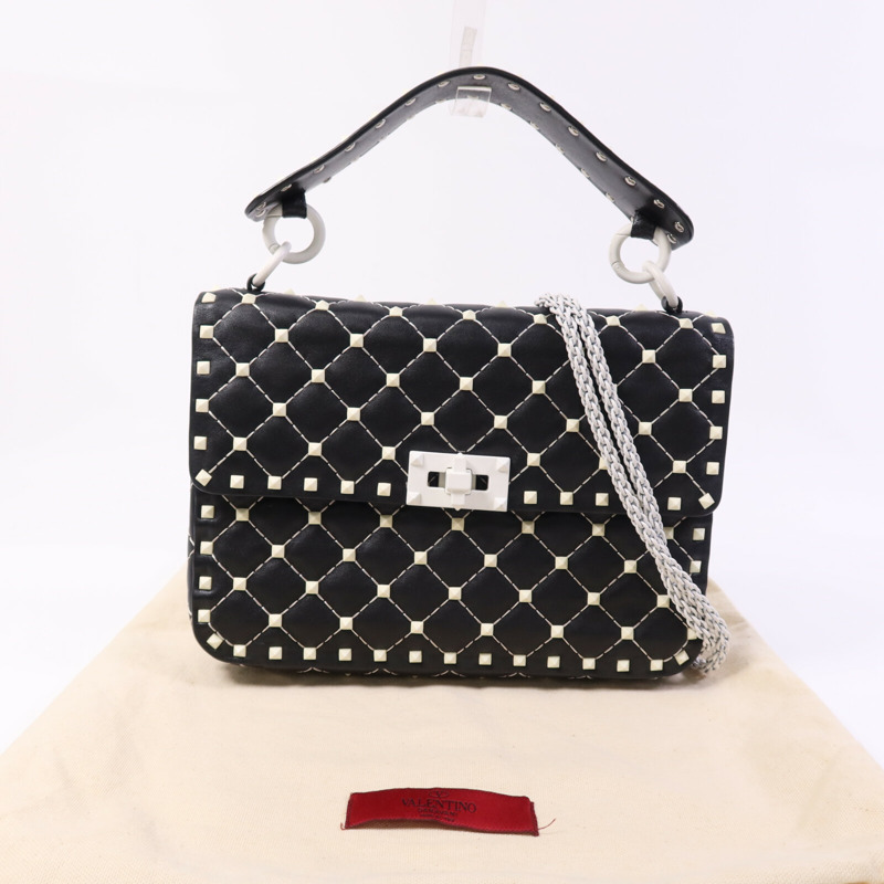 Valentino 皮革2 Way Shoulder Bag鏈帶手挽肩背兩用袋-9