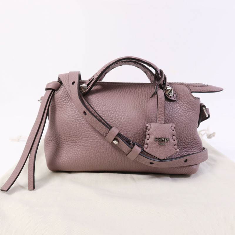 FENDI 牛皮皮革By The Way銀扣手挽肩背兩用袋-13